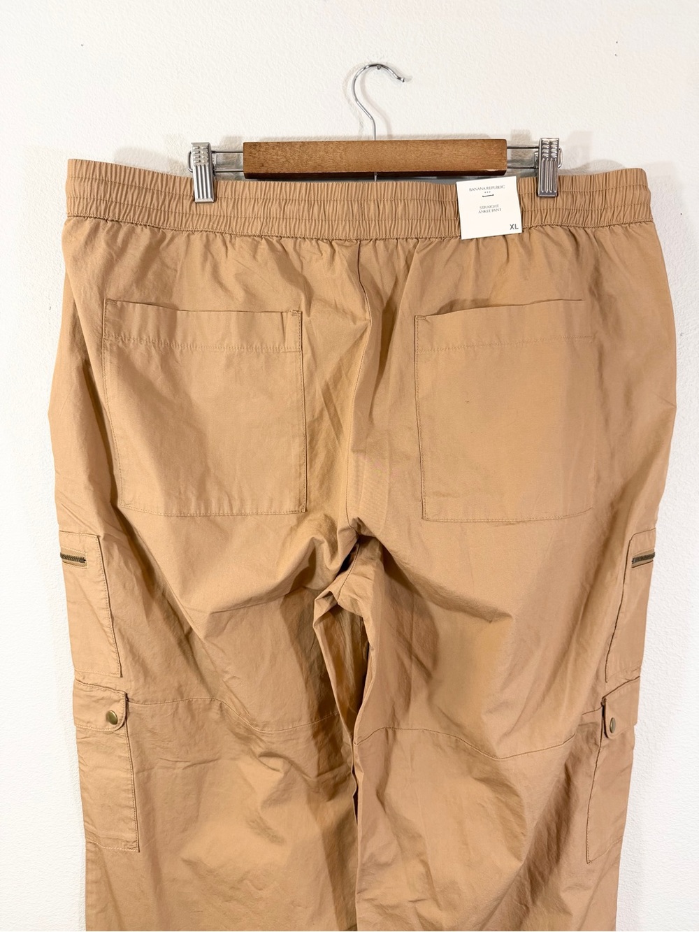 Banana Republic High Rise Poplin Straight Pull On Pants Size XL Tan Brown Cargo - Picture 8 of 14